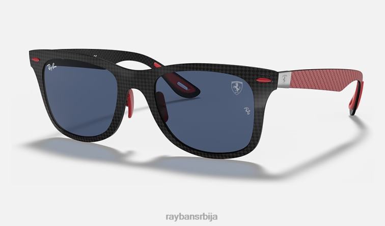 Ray-Ban рб8395м сцудериа феррари колекција P0HP1484 наочаре за сунце мат црна/тамно плава мушкарци