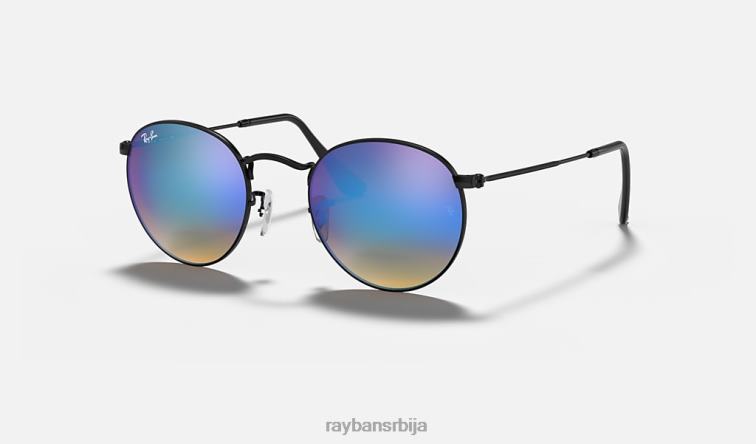 Ray-Ban округли градијент блиц сочива P0HP1012 наочаре за сунце полирана црно/плава мушкарци