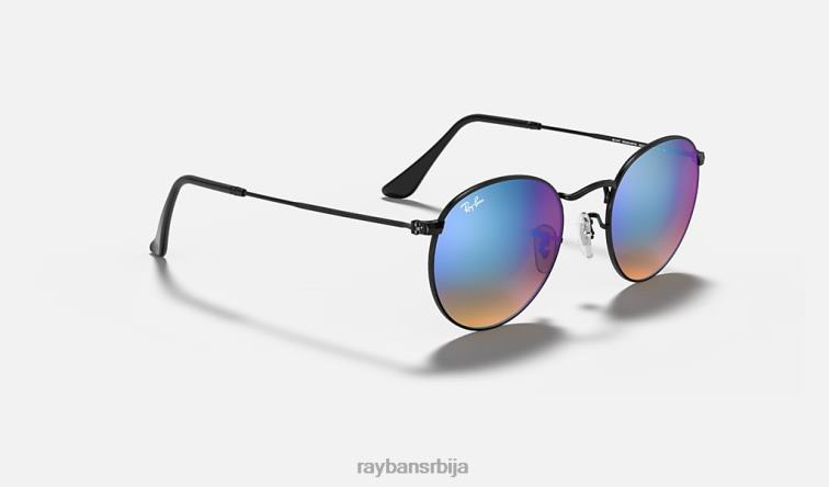 Ray-Ban округли градијент блиц сочива P0HP1012 наочаре за сунце полирана црно/плава мушкарци