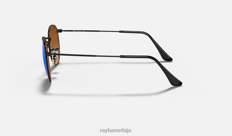 Ray-Ban округли градијент блиц сочива P0HP1012 наочаре за сунце полирана црно/плава мушкарци