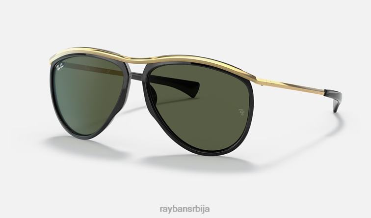 Ray-Ban авијатичар олимпијац P0HP1022 наочаре за сунце полирана црно/зелена мушкарци