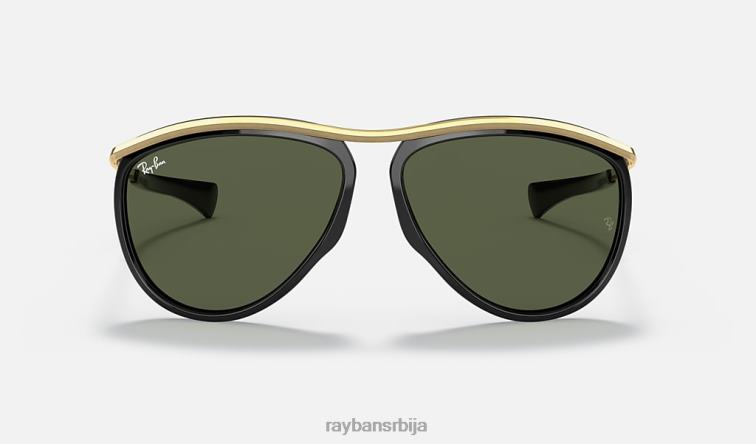Ray-Ban авијатичар олимпијац P0HP1022 наочаре за сунце полирана црно/зелена мушкарци