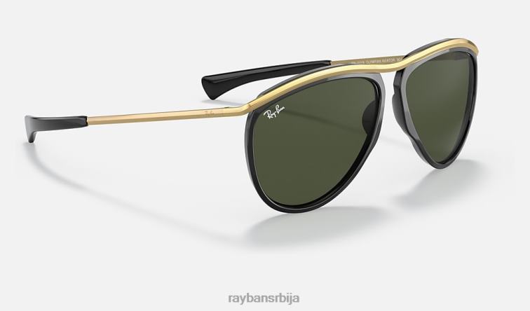 Ray-Ban авијатичар олимпијац P0HP1022 наочаре за сунце полирана црно/зелена мушкарци