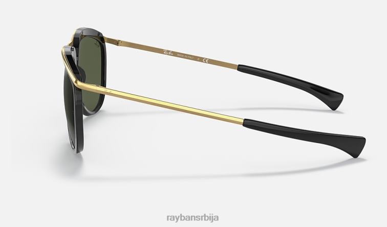 Ray-Ban авијатичар олимпијац P0HP1022 наочаре за сунце полирана црно/зелена мушкарци
