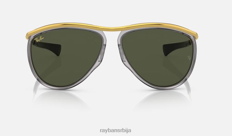 Ray-Ban авијатичар олимпијац P0HP1026 наочаре за сунце полирана провидна сива/зелена мушкарци