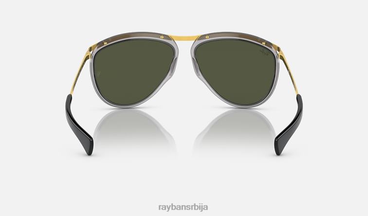 Ray-Ban авијатичар олимпијац P0HP1026 наочаре за сунце полирана провидна сива/зелена мушкарци