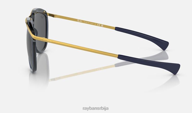 Ray-Ban авијатичар олимпијац P0HP1027 наочаре за сунце полирана провидна плава/сива мушкарци