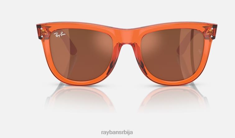 Ray-Ban ваифарер реверс P0HP103 наочаре за сунце полирана провидна наранџаста/бакар мушкарци