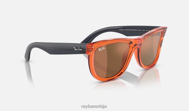 Ray-Ban ваифарер реверс P0HP103 наочаре за сунце полирана провидна наранџаста/бакар мушкарци