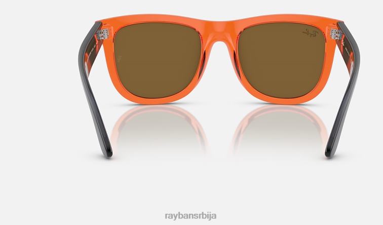 Ray-Ban ваифарер реверс P0HP103 наочаре за сунце полирана провидна наранџаста/бакар мушкарци