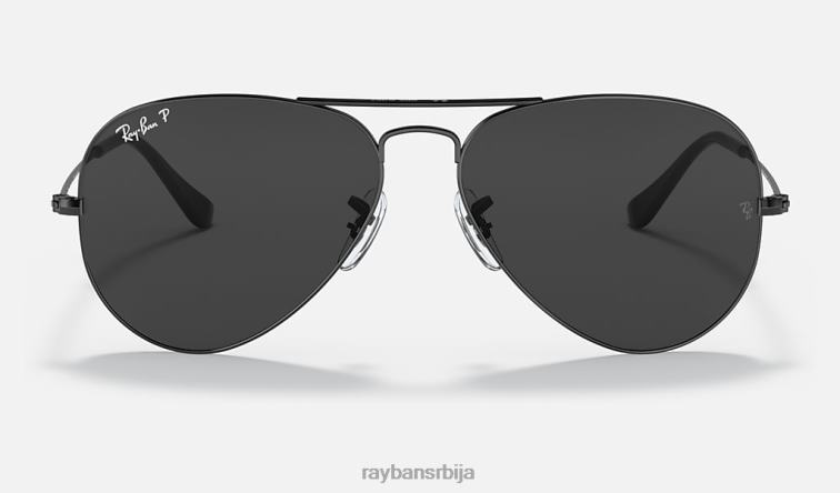 Ray-Ban авијатичар P0HP104 наочаре за сунце полирана црна/црна мушкарци