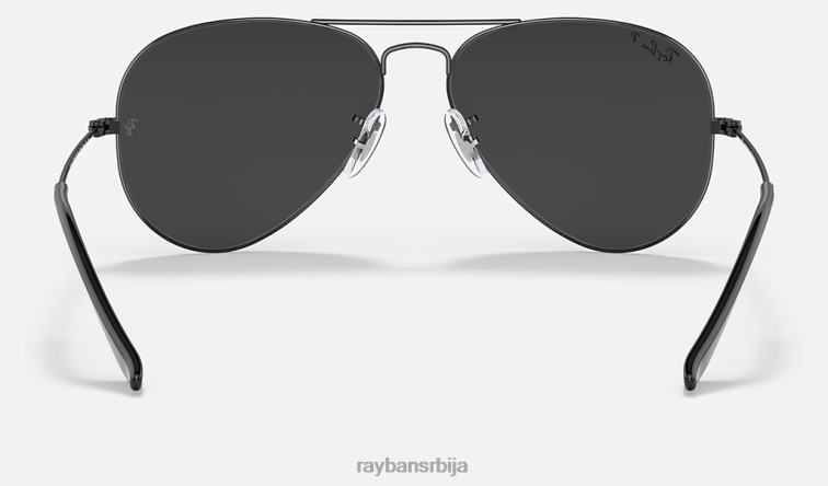 Ray-Ban авијатичар P0HP104 наочаре за сунце полирана црна/црна мушкарци