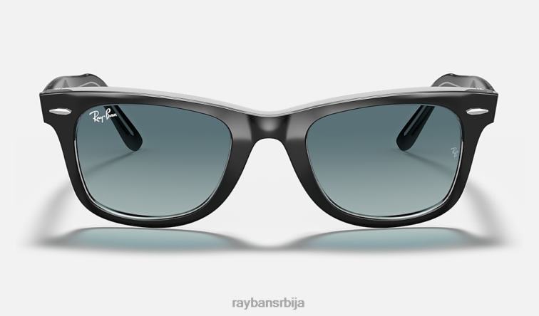 Ray-Ban оригинал ваифарер бицолор P0HP1052 наочаре за сунце полирано црно на транспарентно/плаво мушкарци