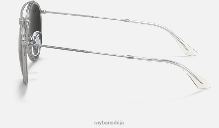 Ray-Ban округли дупли мост P0HP1056 наочаре за сунце полирана сребрна/тамно сива мушкарци