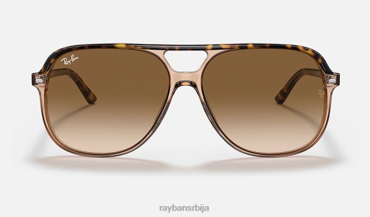 Ray-Ban рачун P0HP105 наочаре за сунце углачана хавана на провидној браон/светло браон мушкарци