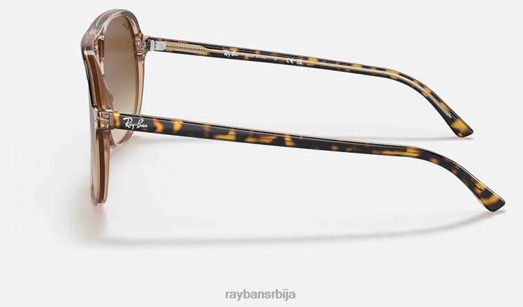 Ray-Ban рачун P0HP105 наочаре за сунце углачана хавана на провидној браон/светло браон мушкарци