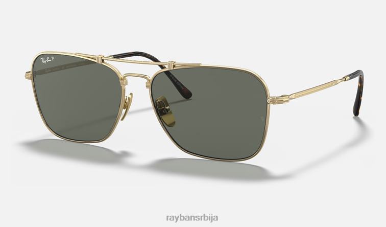 Ray-Ban караван титанијум P0HP1060 наочаре за сунце мат златно/зелена мушкарци