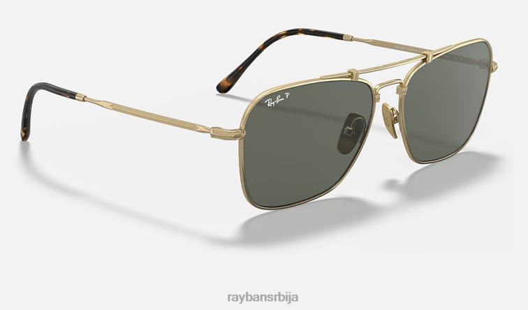 Ray-Ban караван титанијум P0HP1060 наочаре за сунце мат златно/зелена мушкарци