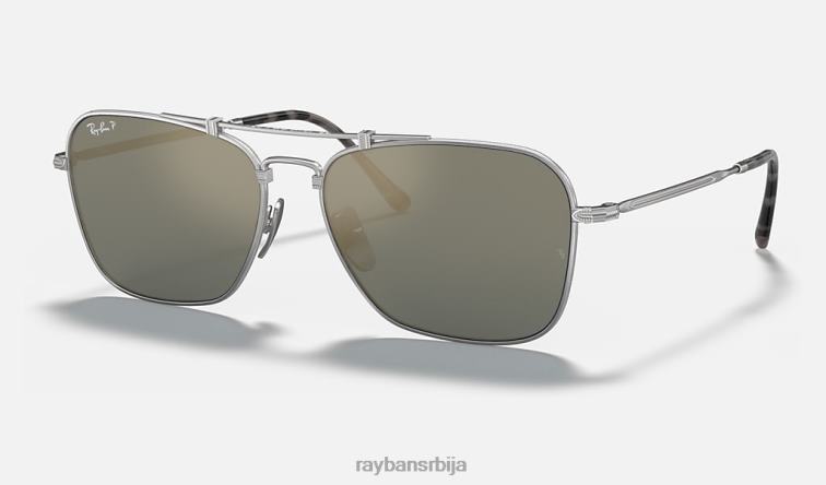 Ray-Ban караван титанијум P0HP1061 наочаре за сунце мат сребрно/плаво мушкарци