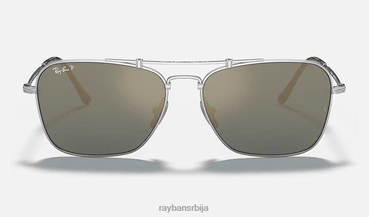 Ray-Ban караван титанијум P0HP1061 наочаре за сунце мат сребрно/плаво мушкарци