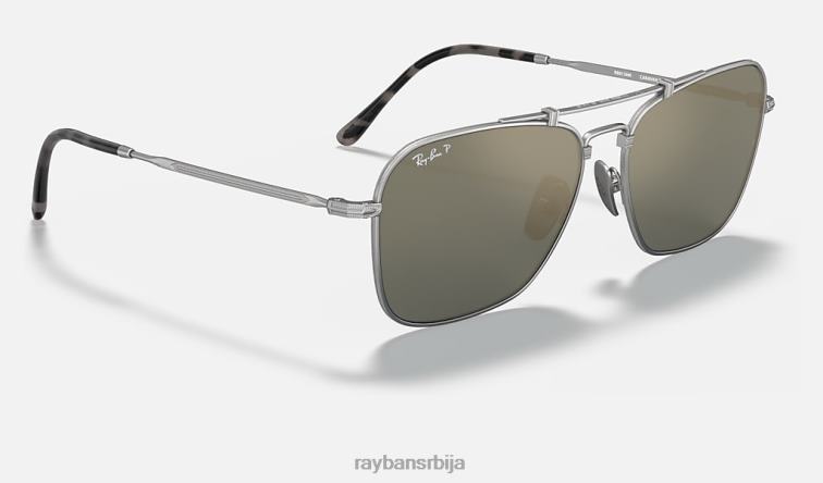 Ray-Ban караван титанијум P0HP1061 наочаре за сунце мат сребрно/плаво мушкарци