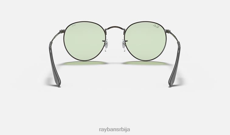 Ray-Ban округли чврсти еволуирају P0HP1070 наочаре за сунце полирани метални/зелени/плави фотохром мушкарци