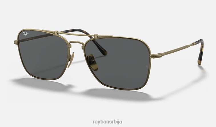 Ray-Ban караван титанијум P0HP1072 наочаре за сунце мат антикно злато/сива мушкарци