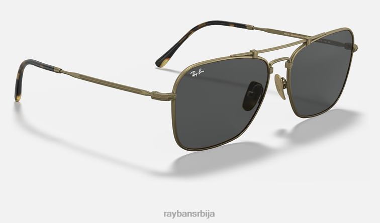 Ray-Ban караван титанијум P0HP1072 наочаре за сунце мат антикно злато/сива мушкарци