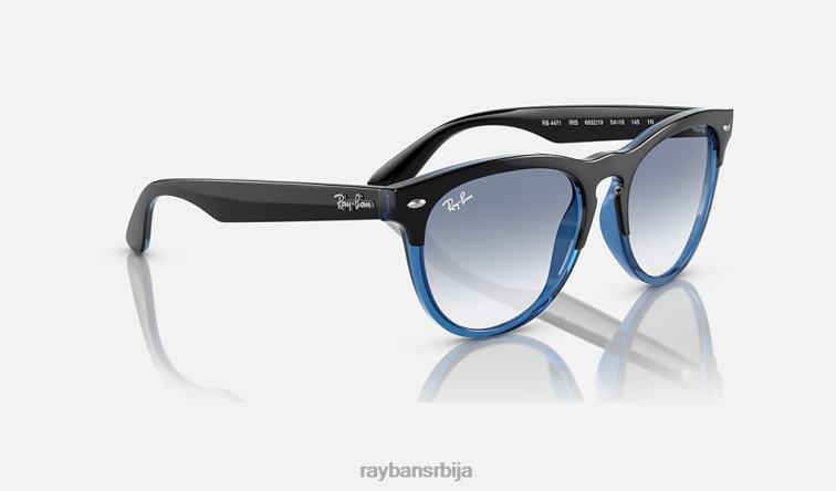 Ray-Ban Дужица P0HP1087 наочаре за сунце полирано црно на плаво/плаво мушкарци