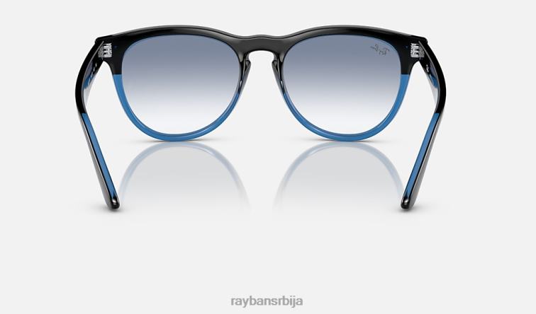 Ray-Ban Дужица P0HP1087 наочаре за сунце полирано црно на плаво/плаво мушкарци