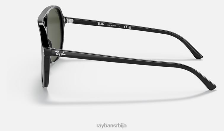 Ray-Ban рачун P0HP108 наочаре за сунце полирана црно/зелена мушкарци