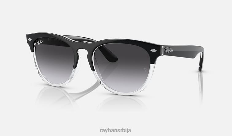 Ray-Ban Дужица P0HP1090 наочаре за сунце полирано црно на транспарентно/сиво мушкарци