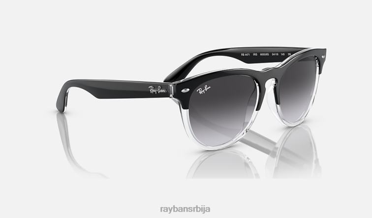 Ray-Ban Дужица P0HP1090 наочаре за сунце полирано црно на транспарентно/сиво мушкарци