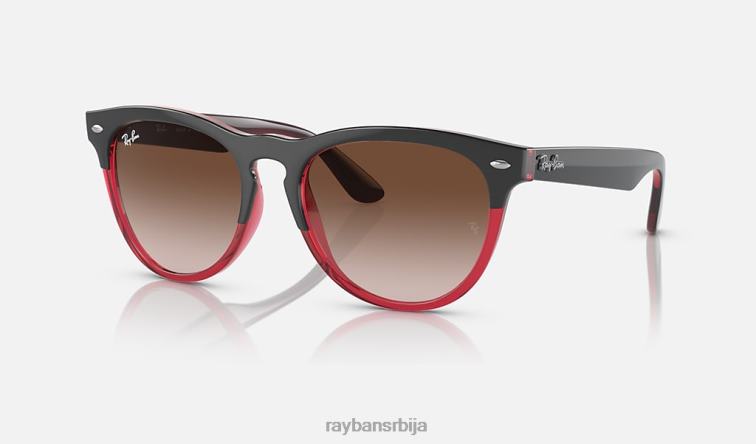 Ray-Ban Дужица P0HP1091 наочаре за сунце полирано сиво на транспарентно црвено/браон мушкарци