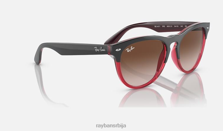 Ray-Ban Дужица P0HP1091 наочаре за сунце полирано сиво на транспарентно црвено/браон мушкарци