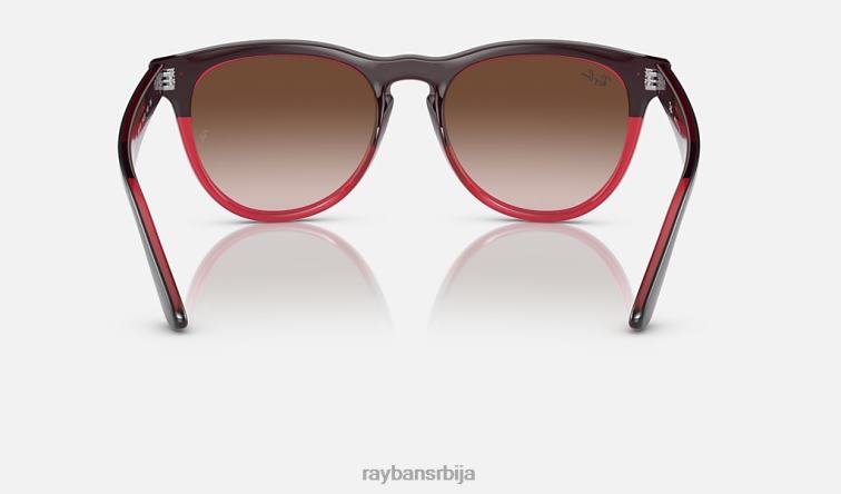 Ray-Ban Дужица P0HP1091 наочаре за сунце полирано сиво на транспарентно црвено/браон мушкарци