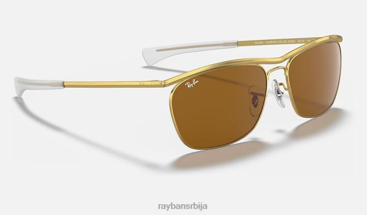 Ray-Ban олимпиан ии делуке P0HP1104 наочаре за сунце полирано злато/браон мушкарци