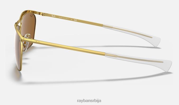 Ray-Ban олимпиан ии делуке P0HP1104 наочаре за сунце полирано злато/браон мушкарци