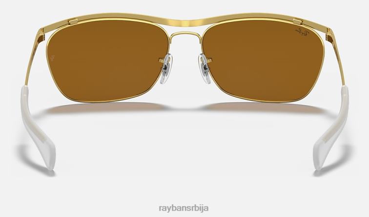 Ray-Ban олимпиан ии делуке P0HP1104 наочаре за сунце полирано злато/браон мушкарци