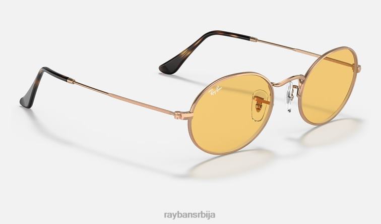 Ray-Ban овална збирка P0HP1108 наочаре за сунце полирани бакар/жута мушкарци