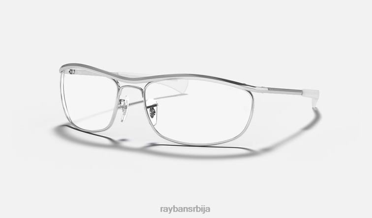 Ray-Ban олимпиан и делуке блуе-лигхт цлеар еволве P0HP1111 наочаре за сунце полирано сребрно/сиво мушкарци