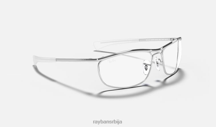 Ray-Ban олимпиан и делуке блуе-лигхт цлеар еволве P0HP1111 наочаре за сунце полирано сребрно/сиво мушкарци
