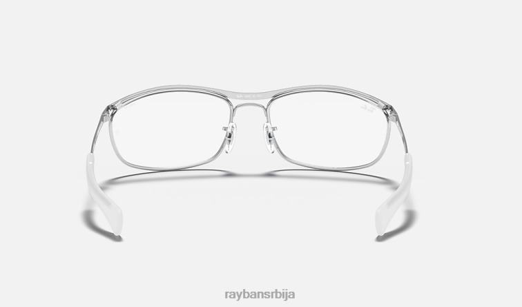 Ray-Ban олимпиан и делуке блуе-лигхт цлеар еволве P0HP1111 наочаре за сунце полирано сребрно/сиво мушкарци