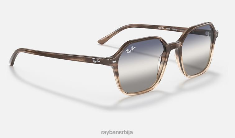 Ray-Ban Јохн би-градиент P0HP1129 наочаре за сунце полирана браон хавана/плава/сива мушкарци
