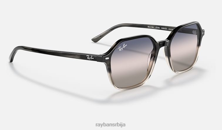 Ray-Ban Јохн би-градиент P0HP1130 наочаре за сунце полирана сива хавана/роза/плава мушкарци