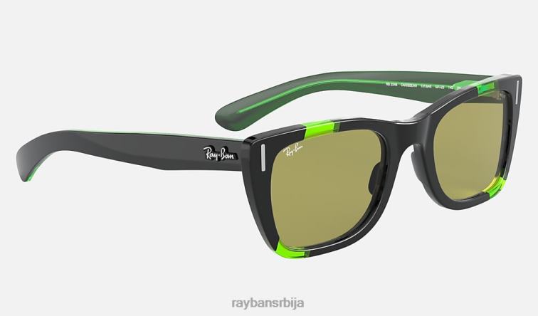 Ray-Ban карипски зелени флуо P0HP1135 наочаре за сунце полирани црно/зелени фотохром мушкарци