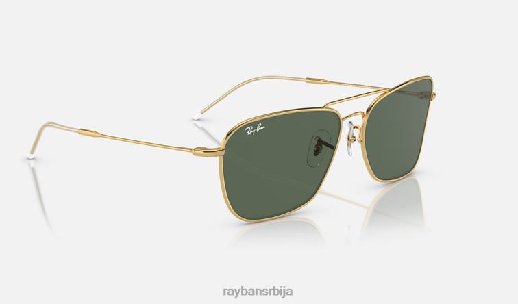 Ray-Ban караван реверс P0HP113 наочаре за сунце полирано златно/зелено мушкарци