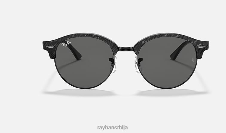 Ray-Ban цлуброунд мермер P0HP1142 наочаре за сунце полирана црна/тамно сива мушкарци