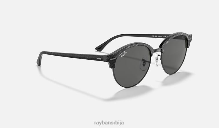 Ray-Ban цлуброунд мермер P0HP1142 наочаре за сунце полирана црна/тамно сива мушкарци