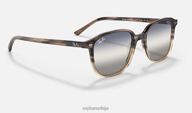 Ray-Ban леонард би-градиент P0HP1143 наочаре за сунце полирана браон хавана/плава/сива мушкарци